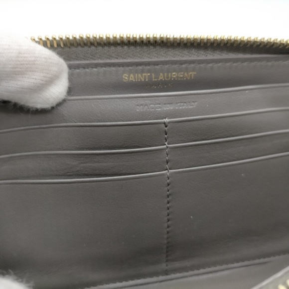 Saint Laurent Long Wallet Gray Leather - Picture 5 of 9